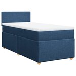vidaXL Sommier à lattes de lit avec matelas Bleu 80x200 cm Tissu