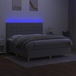 vidaXL Sommier à lattes de lit matelas LED Gris clair 160x200 cm Tissu