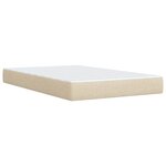 vidaXL Sommier à lattes de lit avec matelas crème 120x190 cm tissu