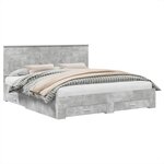 vidaXL Cadre de lit Gris béton 200 x 200 cm Bois d'ingénierie