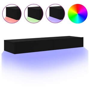 vidaXL Meubles TV avec éclairage LED 2 Pièces noir 60x35x15 5 cm