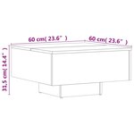 vidaXL Table basse Chêne fumé 60x60x31 5 cm Bois d'ingénierie