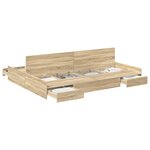 vidaXL Cadre de lit avec rangement Chêne Sonoma 160 x 200 cm