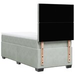 vidaXL Sommier à lattes de lit et matelas Gris clair 100x200cm Velours