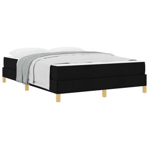 vidaXL Lit à ressorts avec matelas Noir 140 x 200 cm tissu