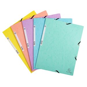 Chemise À Élastiques Carte Lustrée 400g/m2 Aquarel - A4 - Couleurs Assorties - X 50 - Exacompta