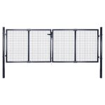 vidaXL Portail en maille Acier galvanisé 289x100 cm Gris