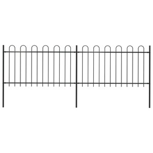 vidaXL Clôture de jardin avec dessus en cerceau Acier 3 4 x 1 m Noir