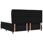 vidaXL Sommier avec matelas noir 200x200 cm en tissu
