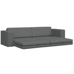 vidaXL Canapé-Lit Gris foncé 245 x 78 x 77 cm Velours