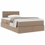 vidaXL Lit avec rangement et matelas Cappuccino 120 x 200 cm