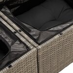 vidaXL Salon de jardin 8 Pièces avec coussins gris résine tressée