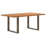 vidaXL Table à manger marron clair bois de chêne massif rectangulaire