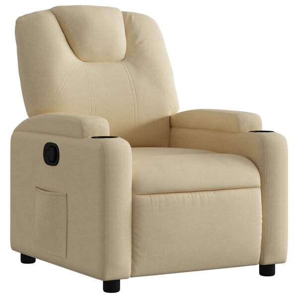 vidaXL Fauteuil inclinable en tissu crème