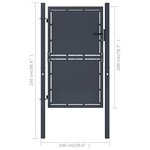 vidaXL Portail de jardin Acier 100 x 200 cm Anthracite