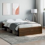 vidaXL Cadre de lit chêne marron 120x200 cm