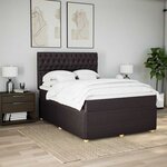 vidaXL Sommier à lattes de lit avec matelas Marron foncé 140x190 cm