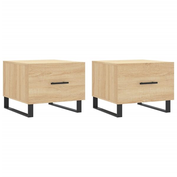 vidaXL Tables basses 2 Pièces chêne sonoma 50x50x40 cm bois d'ingénierie