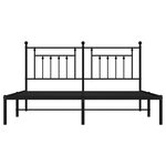 vidaXL Cadre de lit métal avec tête de lit noir 183x213 cm