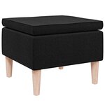 vidaXL Tabouret avec pieds en bois Noir Tissu