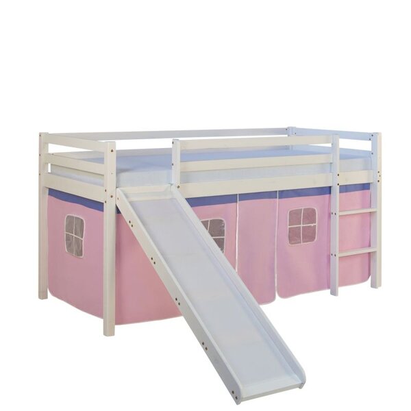 Lit mi-haut 90x200 cm rose sommier matelas