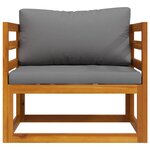 vidaXL Chaise de jardin avec coussins gris foncé Bois d'acacia massif