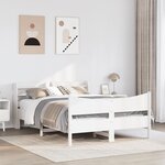 vidaXL Cadre de lit avec tête de lit blanc 140x200 cm bois pin massif