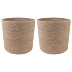 vidaXL Ensemble de Pots à Plantes 2 Pièces Naturel Ø 21 x 21 cm