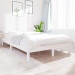 vidaXL Cadre de lit blanc 140x200 cm bois de pin massif