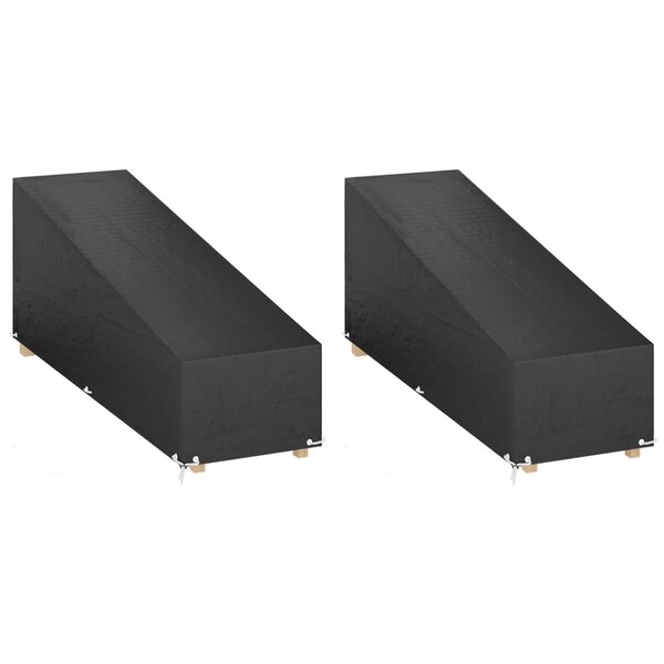 vidaXL Housses pour chaise longue 2 Pièces 12 œillets 205x75x40/70 cm PE