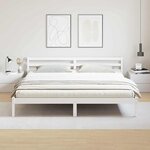 vidaXL Cadre de lit Blanc 220 x 200 cm Bois massif en pin