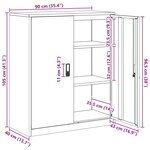 vidaXL Armoire de rangement Vert olive 90 x 40 x 105 cm Acier