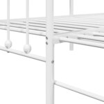 vidaXL Cadre de lit de jour avec tête de lit Blanc 75 x 190 cm Acier