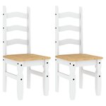 vidaXL Chaises à manger lot de 2 Corona blanc bois massif de pin