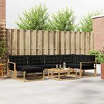 vidaXL Ensemble de canapés d'extérieur 7 pc Blanc et noir