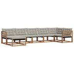 vidaXL Ensemble de canapés d'extérieur 7 pc Gris Naturel et Clair