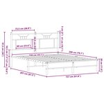 vidaXL Cadre de lit sans matelas chêne fumé 150x200 cm bois ingénierie