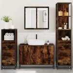 vidaXL Ensemble meubles salle de bain 4 Pièces chêne fumé bois ingénierie