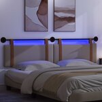 vidaXL Tête de lit suspendue Avec lumière LED Taupe PU antique