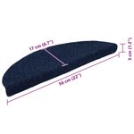 vidaXL Tapis autoadhésifs 10 Pièces Bleu marine 56x17x3 cm Aiguilleté