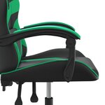 vidaXL Chaise de jeu Noir et vert Similicuir