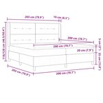 vidaXL Lit à ressorts avec matelas avec LED Noir 200 x 200 cm Velours
