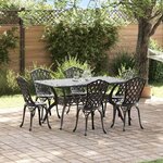 vidaXL Ensemble de salle à manger pour jardin 7 Pièces Noir Aluminium