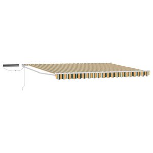 vidaXL Auvent rétractable électrique Vert  Jaune  Blanc 4 × 3 m