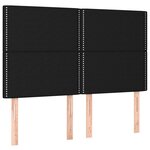 vidaXL Sommier à lattes de lit avec matelas Noir 140x200 cm Tissu