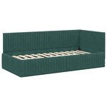 vidaXL Cadre de lit d'angle Vert foncé 90 x 190 cm Velours