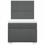 vidaXL Sommier à lattes de lit avec matelas Gris foncé 100x200cm Tissu