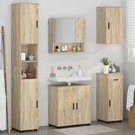 vidaXL Ensemble de mobilier de salle de bain 5 Pièces Chêne Sonoma
