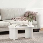 vidaXL Table basse Blanc 80 x 39 5 x 35 cm Bois de pin massif