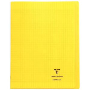 Cahier KOVERBOOK piqûre 96 pages seyès 90 g  couverture pp protège cahier rabat jaune  24 x 32 cm CLAIREFONTAINE